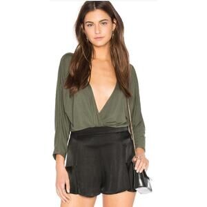 Blue Life Womens Studio Bodysuit Size Large Hunter Green Revolve Clubwear Club